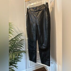 7 For All Mankind Charcoal Faux Leather Pants